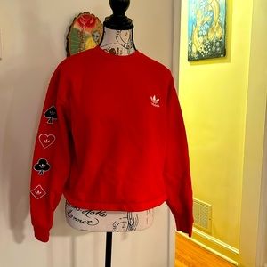 Adidas Women's Red and Black Sweatshirt